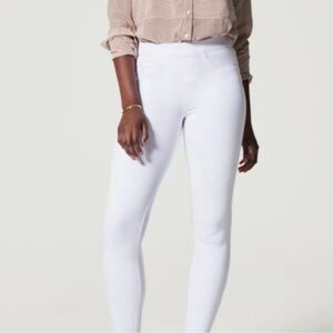 Spanx cropped high waisted skinny jeans size Lg white